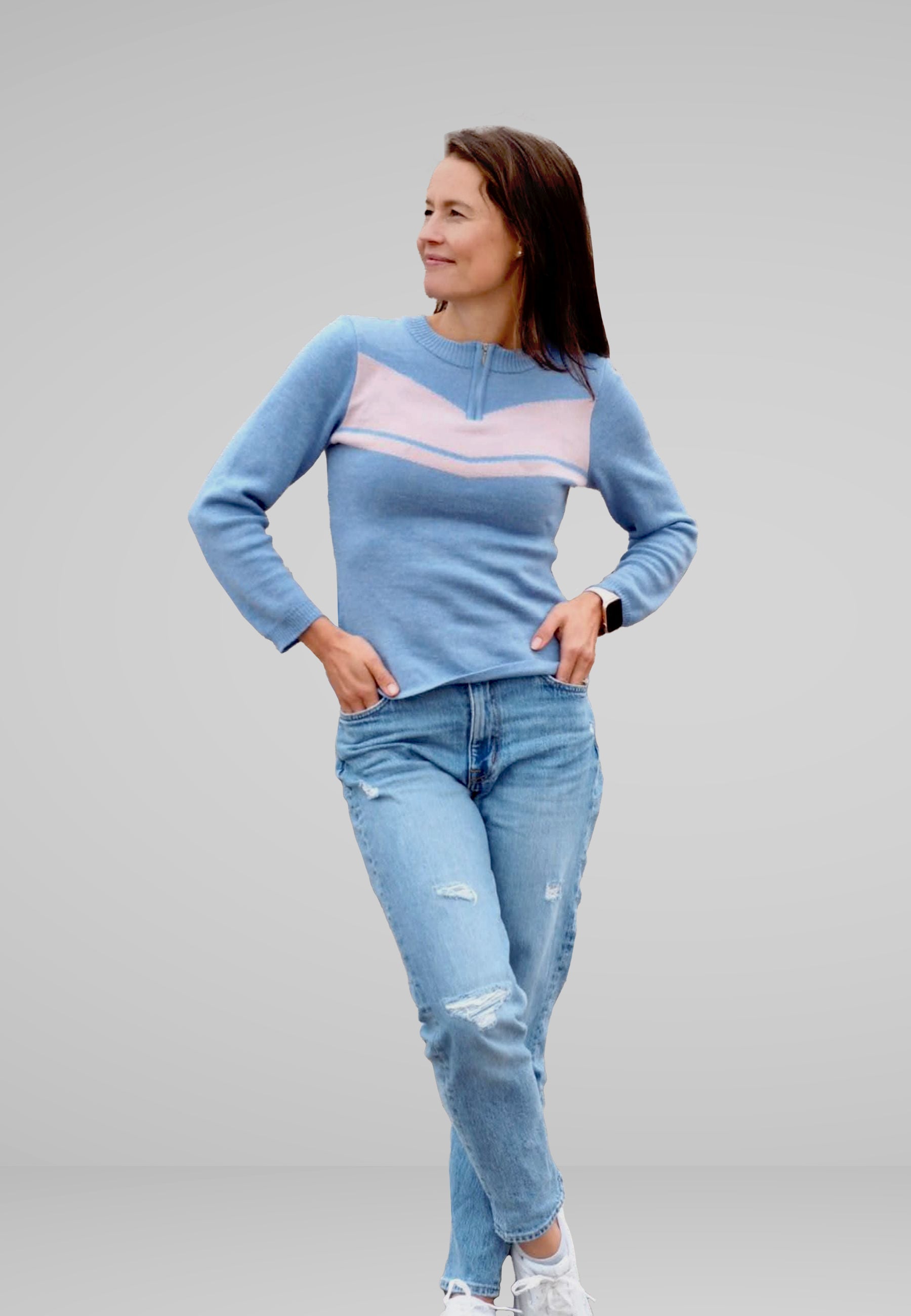 Naisten merinoneule / mustikka